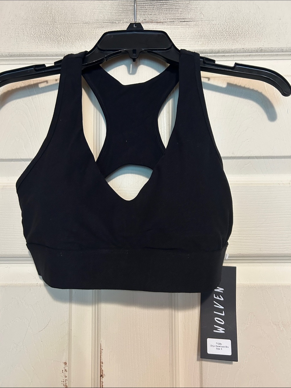 Wolven Black Racerback Sports Bra with Cutout Back Size Small